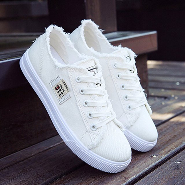 Zapatos de lona para mujer Gao Jinjia Zapatillas de deporte cordones Primavera/otoño azul sólido/blanco Tennis40