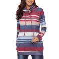 thumbnail image 1 of con capucha de manga larga cuello vuelto para mujer con bolsillo XXL Hugo  Sudadera con rayas de mujer, 1 of 9