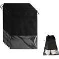 thumbnail image 1 of 6 uds bolsas de zapatos de viaje, bolsas de almacenamiento de zapatos con cordón para embalaje, bolsa de polvo negra, cubierta de zapatos de viaje transparente para el hogar, 1 of 5