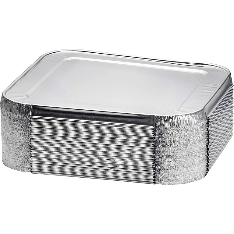  8x8 Disposable Aluminum Pans With Lids - 100 Pack Foil Pans For  Cooking, Baking Cakes, Roasting & Homemade Breads - Disposable Food  Containers With Foil Lids: Home & Kitchen