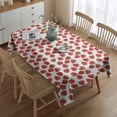 thumbnail image 2 of Red Strawberry Plants White Pattern Rectangle Tablecloth 60"x84",Waterproof Polyester Rectangle Table Cloth, Wipeable Spillproof Polyester Tablecloth for Dining, Camping, Indoor and Outdoor, 2 of 5