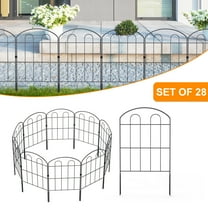 OYEAL 28 Pack Decorative Powder Coated Metal Garden Fence, Folding Landscape Border for Flower Bed/Patio Fencing, Animal Barrier