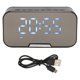 thumbnail image 1 of Altavoz Bluetooth con Despertador Digital Pantalla de Temperatura Anuncio de Voz Radio FM Espejo Despertador Altavoz Negro, 1 of 8
