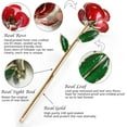 thumbnail image 2 of Sinvitron Gold Dipped Rose 24K Real Rose,Long Stem Hand Dipped in 24k Golden Rose,Unique Romantic Gifts for Women in Her Birthday, Anniversary,Valentines Day, for her (Red), 2 of 8