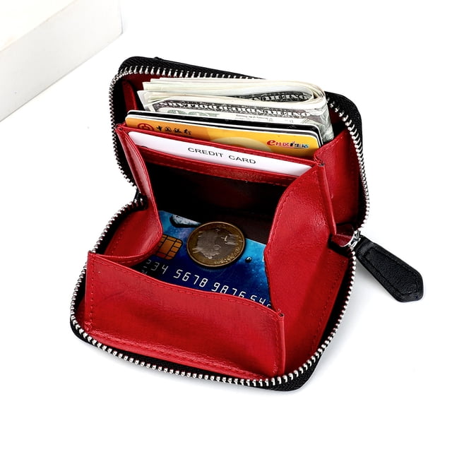 Monederos con cremallera y cepillo antirrobo RFID Monederos para hombre y mujer Organizadores de monedas de estilo japonés