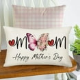 thumbnail image 3 of Happy Mother‘s Day Pillow Covers 12x20 Inch Spring Floral Butterfly Love Heart Mom Throw Waist Pillow Cases Rectangular Cotton Linen Cushion Cover Grandmother Mother Gifts, 3 of 6