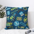thumbnail image 4 of Yiaed Dump Truck Print Pillow Covers Super Soft Decorative Square Throw Pillow Covers Case Cushion Covers for Sofa Couch Bedroom Car Decor（No pillow core）-22"x22", 4 of 7
