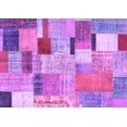 thumbnail image 1 of Ahgly Company Indoor Rectangle Patchwork Purple Transitional Area Rugs, 7' x 10', 1 of 4