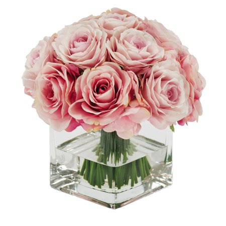 UPC 740173942317 product image for Jane Seymour Botanicals Rose Silk Flower Bouquet in Glass Vase | upcitemdb.com