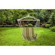 BestValueDeals Luxurious Relaxing Green Stripe Cushioned Single Hammock Swing