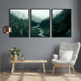 thumbnail image 4 of Nature Green Artwork Foggy Forest Canvas Wall Art Framed Scenery Prints Green Landscape Decor for Living Room,Bedroom,Office, Dining room - 16"x24"x3, 4 of 7