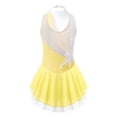 thumbnail image 2 of iiniim Kids Girls Sleeveless Mock Neck Skating Dress Rhinestone Dance Performance Size 6-16 Yellow 14, 2 of 7