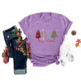 thumbnail image 5 of Gibobby Camisas de Navidad para mujer Camiseta de Navidad para mujer, camisetas gráficas divertidas, camisetas informales de manga corta para fiesta(Morado,XG), 5 of 5