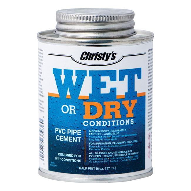 T Christy 4614327 8 oz Wet or Dry PVC Cement - Blue