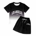 thumbnail image 5 of Shachafan Gradient Letter Print Summer Outfits For Kids Boys And Girls Casual Two Piece Home Baby, 5 of 5