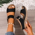 thumbnail image 2 of Rokment Orthotic Arch Support Platform Wedge Sandals for Women Ladies 2026 Fashion Comfortable Leather Fish Mouth Open Toe High Heels Dressy Slides Beach Casual Dress Slip on Summer Shoes H Size 9.5, 2 of 6