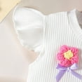 thumbnail image 5 of XZNPDUCQ Toddler Girl Clothes, 2Pcs Baby Girl Summer Outfits Sleeveless Bow Knot Tank Shirts Tops + Shorts Clothing Sets 1-5T Playwear Beach Outfits 12-18 Months,Purple, 5 of 9