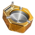 thumbnail image 1 of Cendrier avec Briquet Rétro en Métal avec Dix Mille Matchs Porte-Cendres Multifonction Doré, 1 of 9
