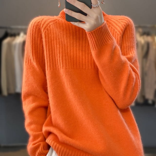 Pull pour Femmes Col Roulé Tendance 2022 Nouveau Haut de Mode Automne et Hiver Pull Coréen Tricoté