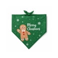 thumbnail image 2 of Racsoh Christmas Pet Bandana, Festive Dog Neck Scarf with Gingerbread Man Print, Soft Triangle Bib for Small Medium Cats, for Party Photo Winter Decor (Green A), 2 of 7