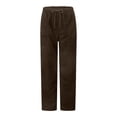 thumbnail image 6 of LEKODE Women’s Corduroy Pants Casual Elastic Waist Jogger Pants Comfortable Straight Leg Work Pant Soft Lounge Trousers Brown L, 6 of 6