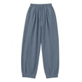 thumbnail image 6 of Smsaxvxz Cotton Line Pants for Women Fashion Casual Elastic Waist Comfortable Baggy Jogger Trousers Navy XL, 6 of 6