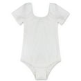 thumbnail image 4 of Aiihoo Kids Girls Short Sleeves Round Neck Classic Plain Ballet Dance Leotard Gymnastics Activewear Jumpsuit White 4, 4 of 7
