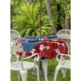 thumbnail image 3 of Outdoor Tablecloth with Umbrella Hole for Patio/Picnic/Party/Camping, 4th of July Floral Waterproof Table Cloth Round Cover Washable, Country Blue Red Poppy American Flag (Dia 54"), 3 of 8