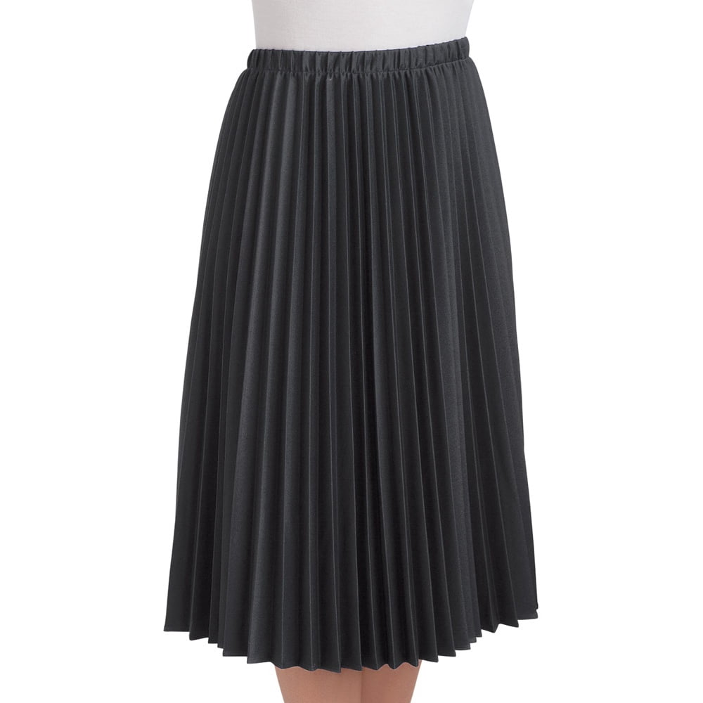 Collections Etc Womens Classic Pleated Mid Length Jersey Knit Midi Skirt With Comfortable 