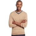 thumbnail image 1 of Suéter con cuello en V de lana merino para hombre Club Room, marrón, grande 2X, 1 of 1