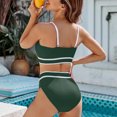 thumbnail image 4 of Baiways Women's Solid Color Strap Fashion Sexy High Waisted No Steel Bracket with Chest Pad Bikin Swimsuit, 4 of 6
