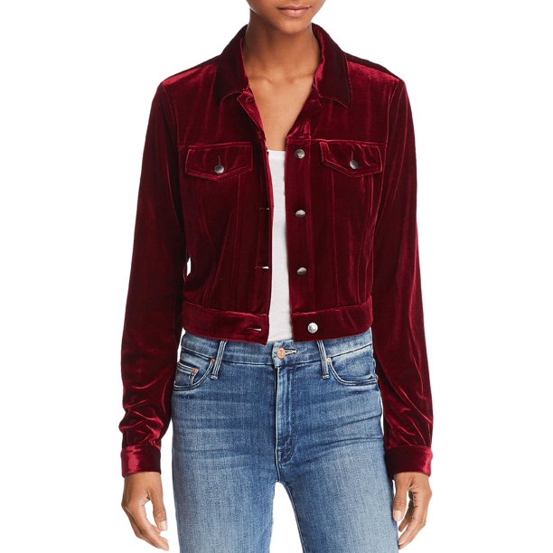 Aqua Womens Velvet Lightweight Jean Jacket Purple Xs Walmart Com