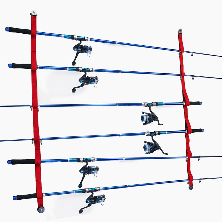 Overhead or Wall Fishing Rod Rack, Rod Storage System Suspends