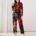thumbnail image 2 of Honeii 60s Western Skull Cowboy print Women's Pajama Sets Long Sleeve Button Down Sleepwear Nightwear Soft Pjs Lounge Sets-X-Large, 2 of 7