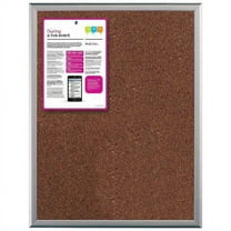 Cork Bulletin Board 18"w x 24"h Viewable Area Silver Frame