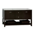 thumbnail image 2 of Lakeshore 60" Double Bathroom Vanity with Chocolate Cabinet and Engineered Carrara Top, 2 of 6
