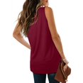thumbnail image 4 of Womens Tank Tops V Neck Lace Side Split Summer Sleeveless Tops, 4 of 5