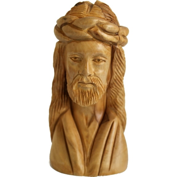 Jesus Agony - Crowned with Crown of Thorns - Olive wood (11 cm or 4.5 Inches high)