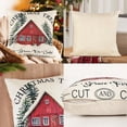 thumbnail image 4 of Funda de almohada de lino de Feliz Navidad, cubierta de cojín de sofá de 45x45cm, decoraciones navideñas de invierno para el hogar, árbol, ciervo, 4 of 4