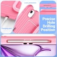 thumbnail image 3 of Case for iPad Air 11 inch (2026 M4/2025 M3/2024 M2), 3-in-1 Silicone Tablet Case with 180° Adjustable Stand, Shoulder Strap, Pink, 3 of 7