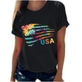 thumbnail image 1 of Tops Para Mujer Elegante Blusa Casual Camisas Camisetas Divertidas Lindas Camisetas de Manga Corta Camiseta Con Estampado de Bandera Del Día de La Independencia Regalo Odeerbi  ODB165461, 1 of 8