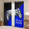 thumbnail image 2 of Feelyou Modern Game Console Curtains Pack of 2 (42x84 Each), Blue Artwork Graffiti Curtains Blackout, Teens Kids Boys Girls Bedroom Curtains, Living Room Curtains Decor, 2 of 6