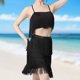 thumbnail image 5 of Conjunto De Falda De Verano Traje de falda corta con borlas de 2 piezas Traje de baile latino sin espalda para mujer (Negro L) Ygjytge para Mujer Negro T S, 5 of 9