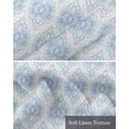 thumbnail image 6 of Blue Paisley Floral Linen Curtain Valance for Bedroom/Bathroom/Kitchen/Living/Dining Room Window,Traditional Oriental Ethnic Mandala Boho Pocket Topper Drapes Decorative Cafe Drapery Panel 60"x18", 6 of 6
