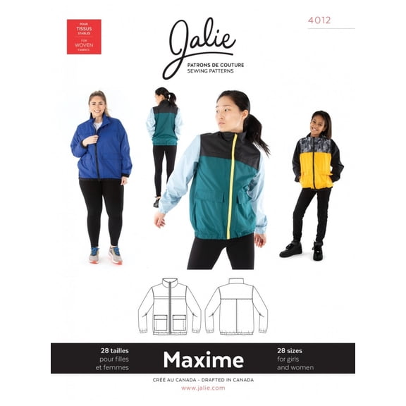 Jalie Sewing Pattern 4012 Maxime Three Season Jacket Kids, Teenagers, Women, Men