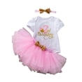 thumbnail image 3 of ZXLBBD Girls Baby 3 Piece Outfits Set Tutu Dress and Top with Headband First Birthday Party Soft Comfortable Toddler Clothes Sets,Pink,Size 12 M-18 M, 3 of 3