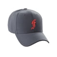 thumbnail image 3 of Daxton Structured Baseball Hat Cap Curved Visor Old English Font Charcoal Hat Red F, 3 of 4