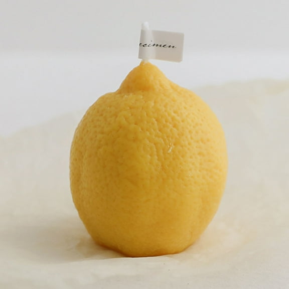 Luxicdy Lemon Shaped Scented Candle,Fruit Aroma Soy Wax Decorative Candle for Table Photo Prop Birthday Gift,Prefect for Meditation Stress Relief Mood Boosting Bath Yoga (A)