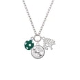 thumbnail image 2 of Delight Jewelry Silvertone 3-D Frosted Green Resin Ornament with Crystals Let Things Go Fall Zoey Charm Necklace, 28", 2 of 4