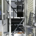 thumbnail image 5 of Topcobe Large Wooden Catio Outdoor, Cat Enclosure w/ 4 Tier Resting Rooms, 3 Platforms, 1 Soft Ladder, 2 Ramps, 1 Hammock, Outdoor Wooden Feral Cat Shelter, Gray, 5 of 11